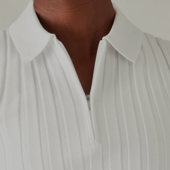 Athleta White Ribbed sweater vest. Sz L - Picture 6 of 16